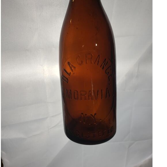 D LaGrange Moravia NY Wired Blob Top Bottle With Cage and Stopper Early 1900s - Picture 9 of 11